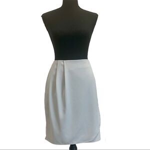 BANANA republic light gray pleated wrap front pencil skirt Sz 6 NWOT